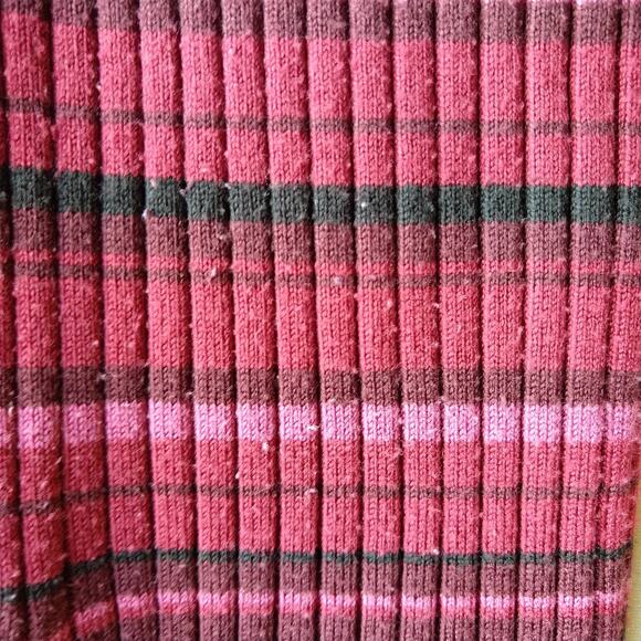 Lane Bryant Red Ribbed Striped Sweater Large missing tags 3/4 sleeves crew neck - Picture 10 of 11